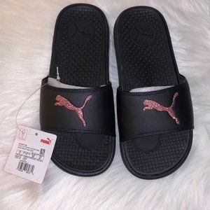 glitter puma slides